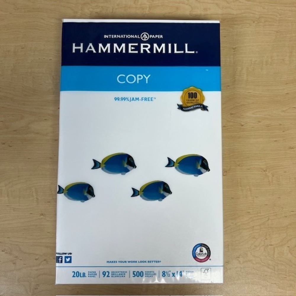 HAMMERMILL A4 (8.5 x 14) in‎ Copy Paper - White (500 Sheets) 92 Brightness NEW